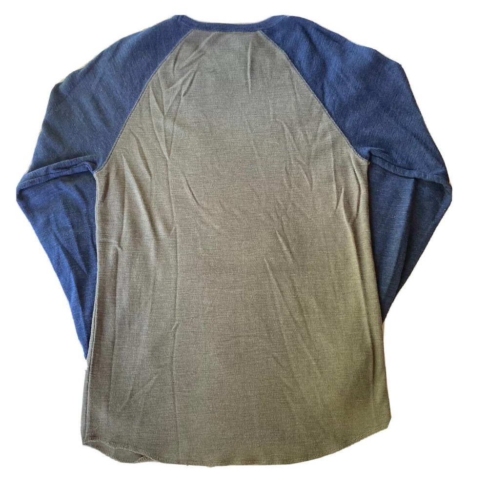 Men's American Eagle Sz Medium Long Sleeve Athletic Fit Waffle Knit Shirt Grey - Picture 6 of 9